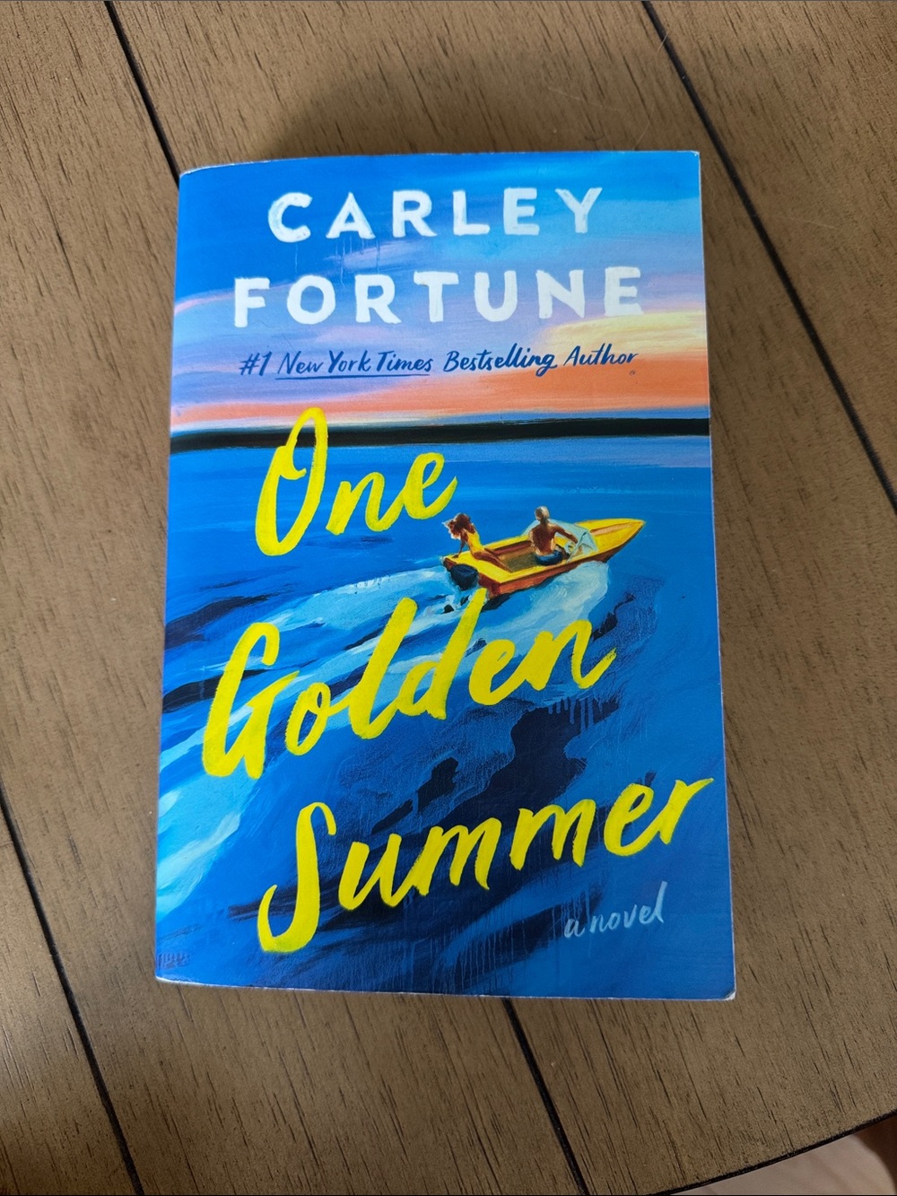 Carley Fortune One Golden Summer — Blue and Yellow Paperback Novel